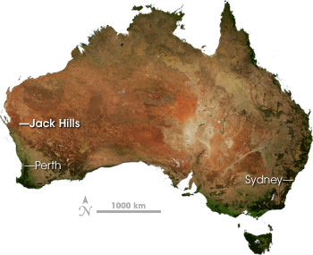 Les vallées de JackHills en Australie