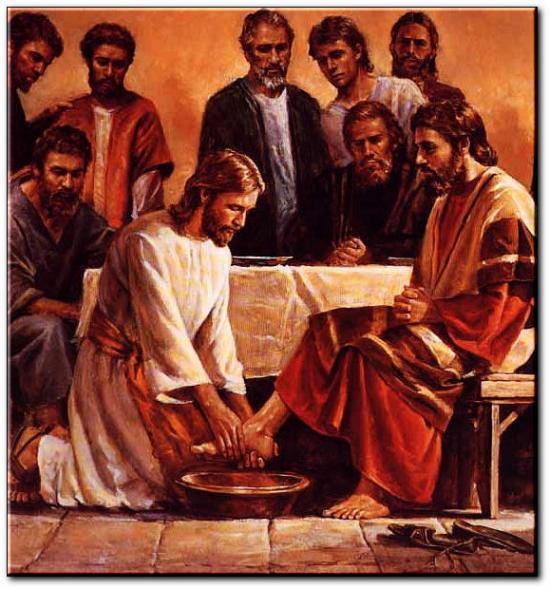 Jésus lave les pieds de ses amis